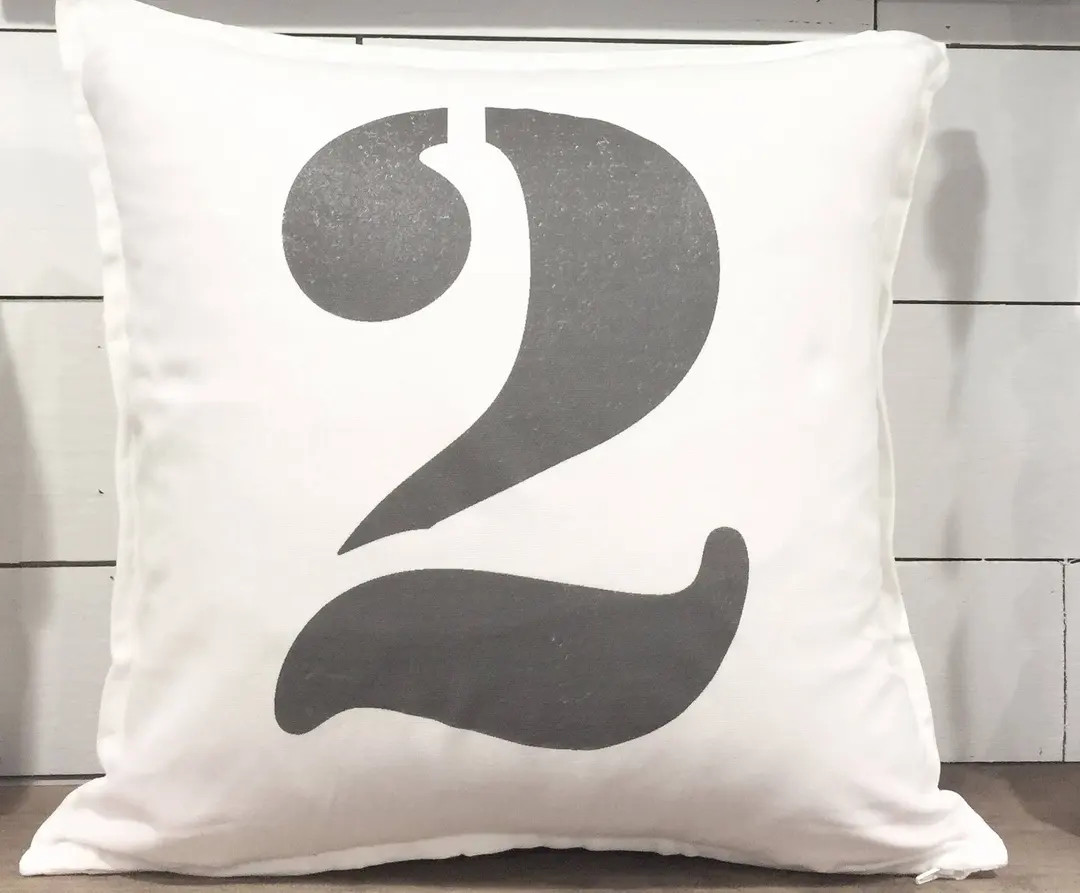 Custom number pillow cover - 20x20 Cotton Pillow Cover - Typography Number Pillow Cover -  Farmho... | Etsy (US)