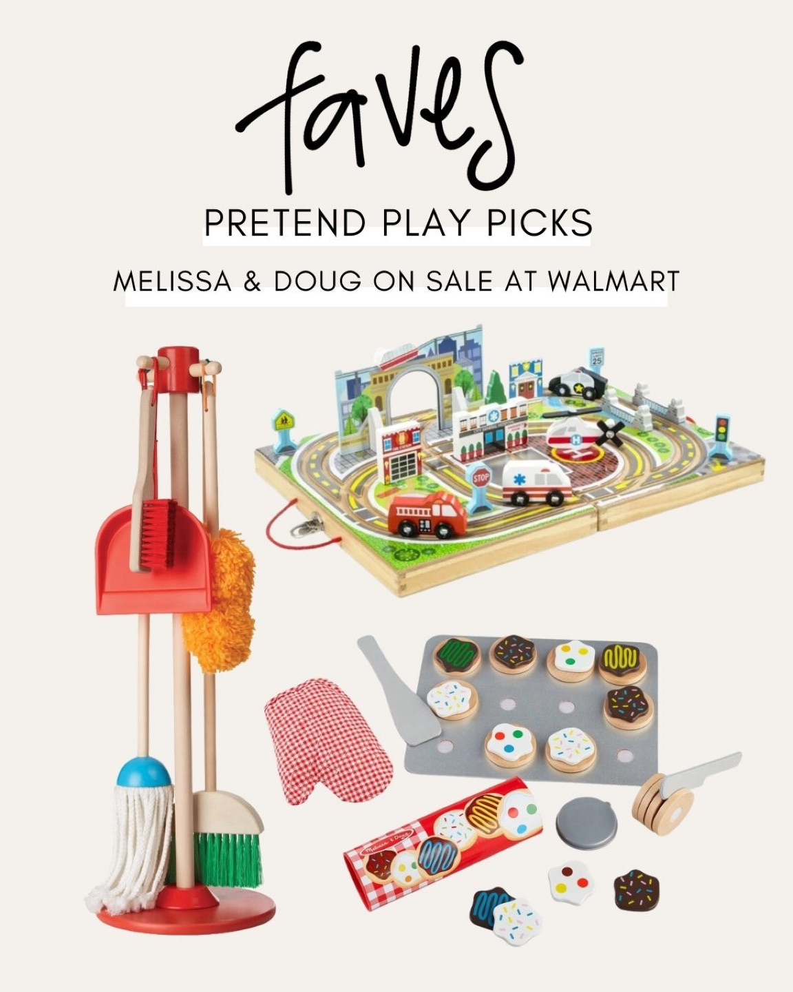 Melissa & Doug wooden pretend play toys on sale at Walmart 

#LTKHoliday #LTKkids #LTKGiftGuide