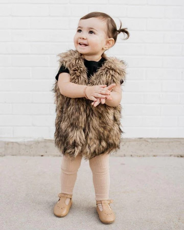 Barnum Fur Vest - Brown | Bailey's Blossoms