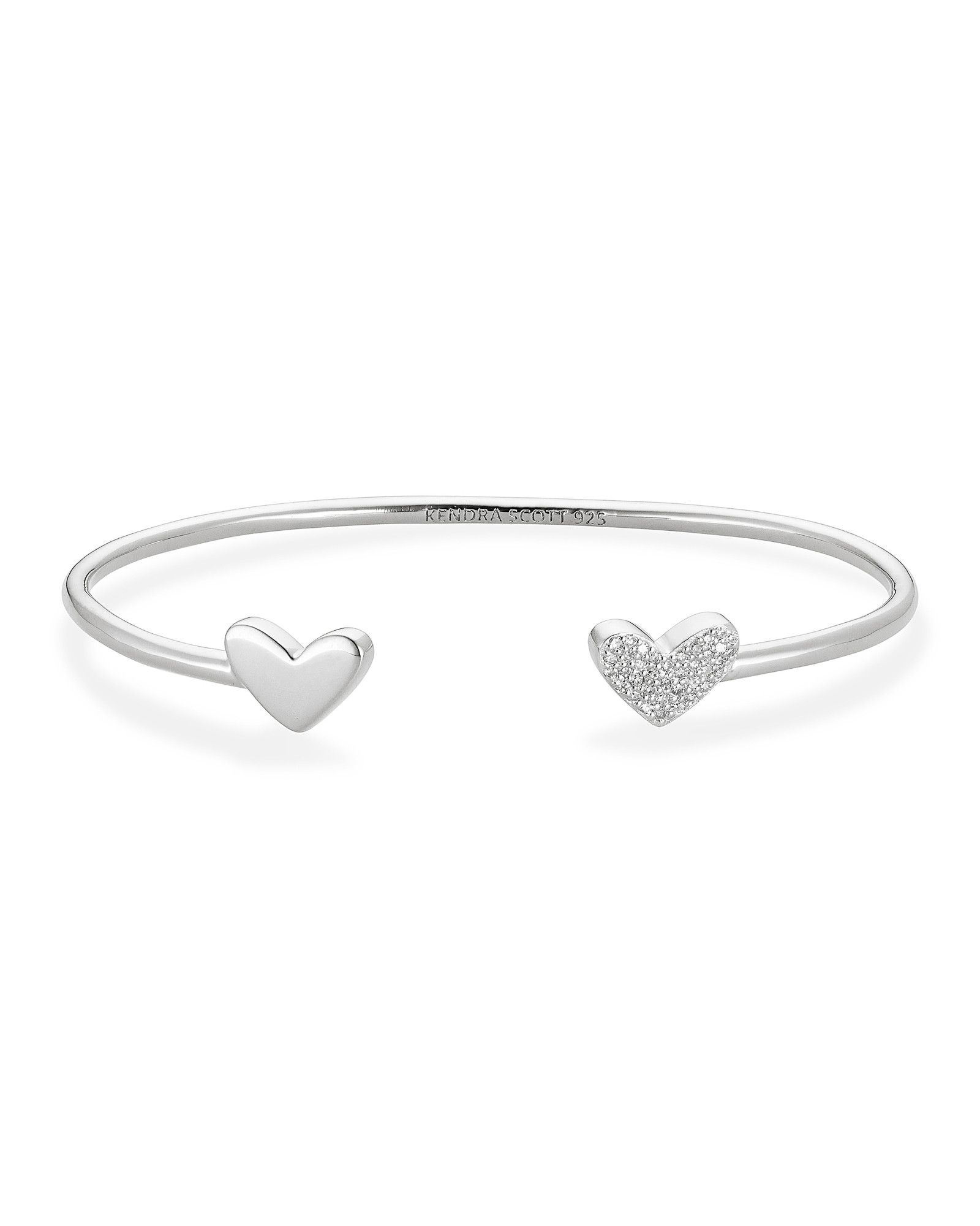 Ari Heart Sterling Silver Cuff Bracelet in White Diamond | Kendra Scott | Kendra Scott