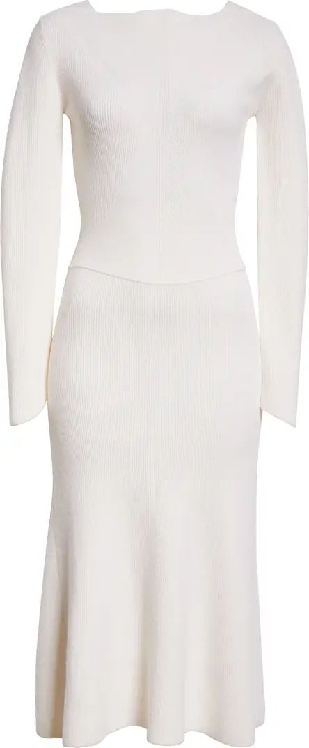 Circle Long Sleeve Wool Blend Rib Sweater Dress | Nordstrom