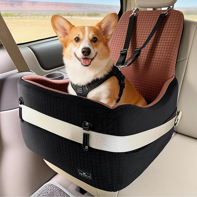 PETSFIT Dog Car Seat for Small/Medium Dogs Up to 35 lbs – Patented Safety System, 5" Memory Foa... | Amazon (US)
