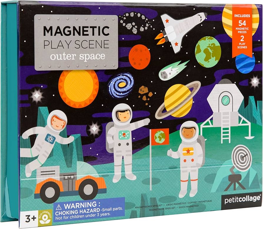 Petit Collage Outer Space Play Scene Mix and Match Magnetic Pieces, Ages 3+, 2 Scenes and 54 Piec... | Amazon (US)