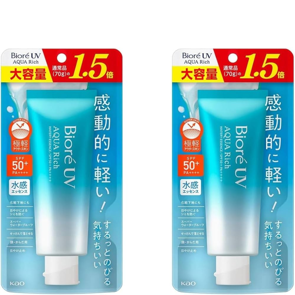 Biore UV Aqua Rich Sunscreen Water Essence SPF50+ PA++++ 3.70floz(105g) Set Of 2 | Amazon (US)