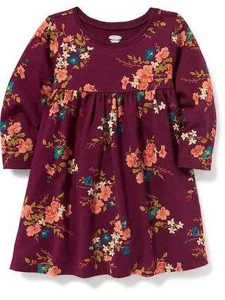 Old Navy Baby Printed Jersey Dress For Baby Purple Floral Size 12-18 M | Old Navy US