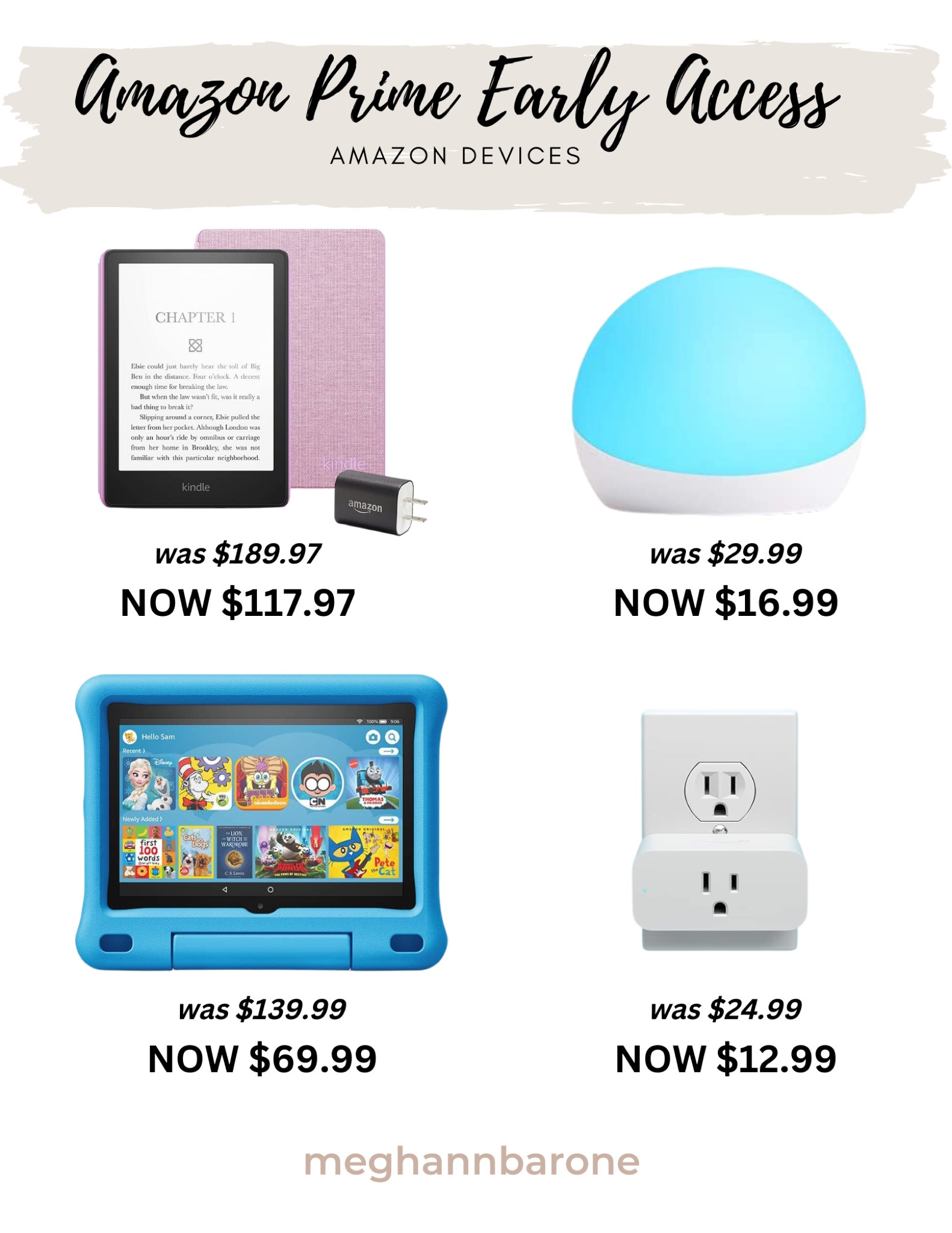 Amazon Devices on major sale for Amazon prime day early access! Kindle, smart plug, Alexa, fire tablet and more.

#LTKunder100 #LTKhome #LTKsalealert