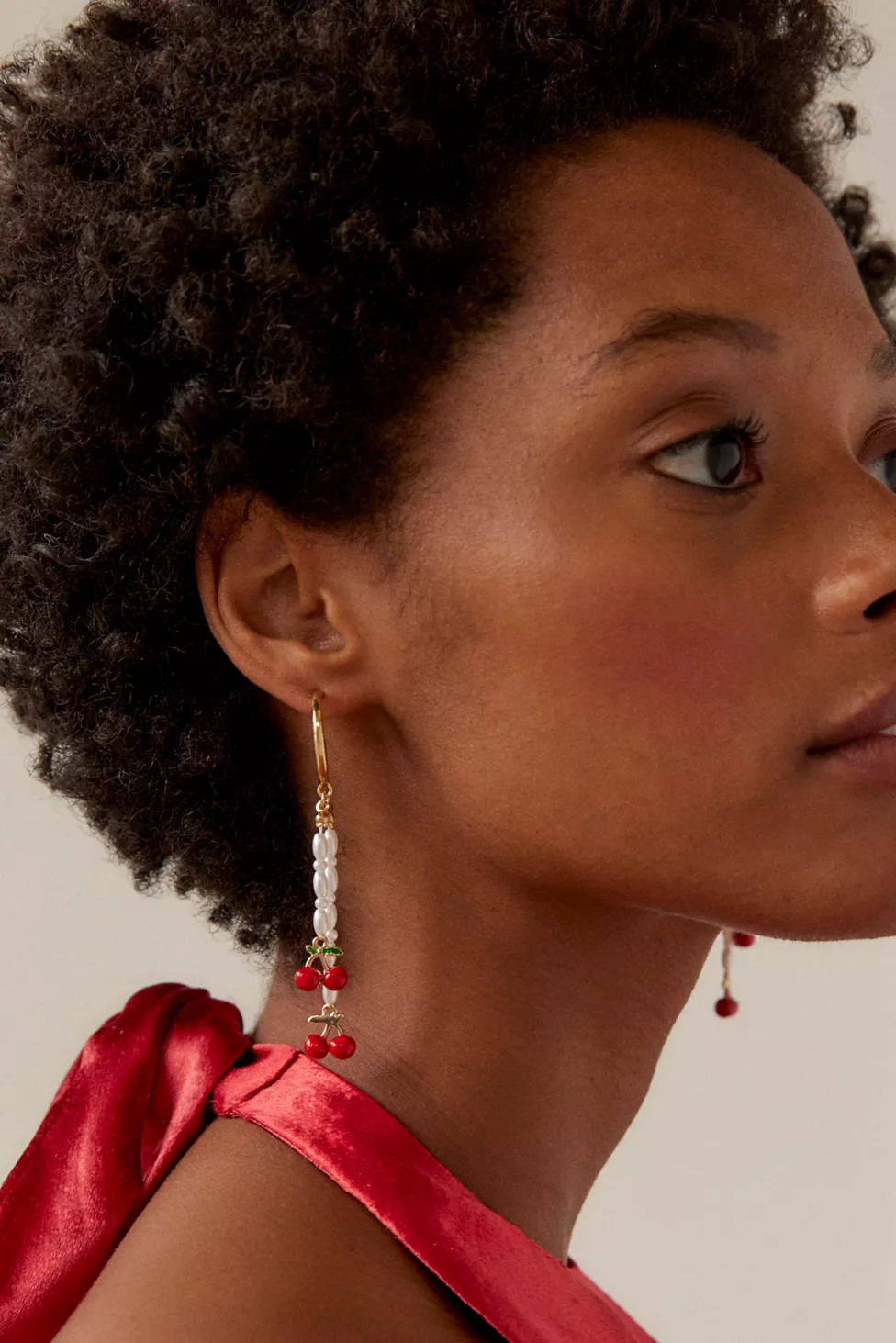 Fruit Pearl Drop Hoop Earring | Urban Outfitters (US and RoW)