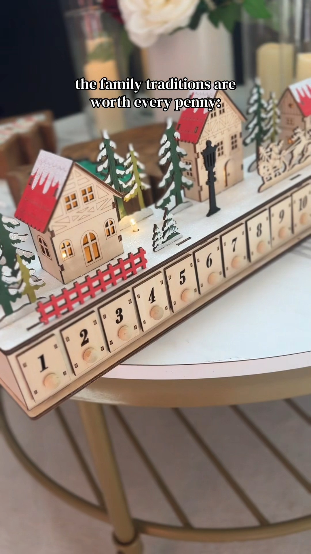 This wooden Christmas advent calendar turns the countdown into a daily holiday tradition. The 24 drawers and light-up village design make it such a charming piece for Christmas decorating. 

 #LTKSeasonal #LTKHome #LTKSaleAlert