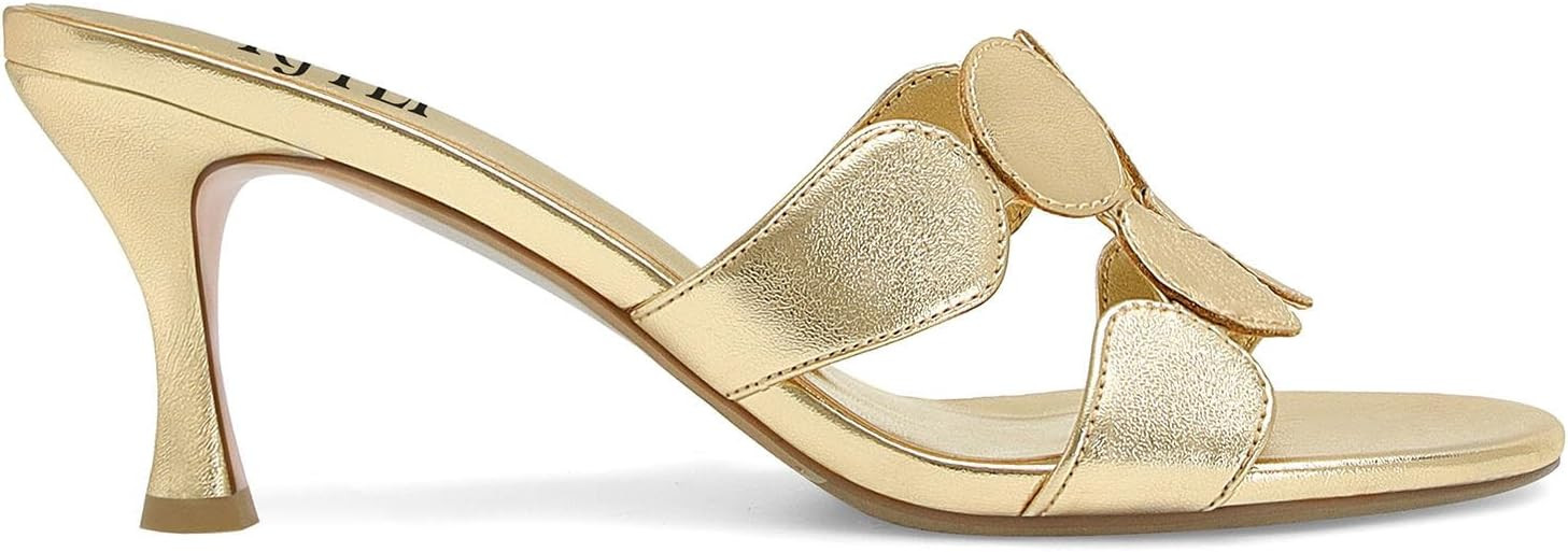 Kitten Heels Mules for Women Circle Cutout Slip on Slides Heel Sandals Casual Summer Travel Dress... | Amazon (US)