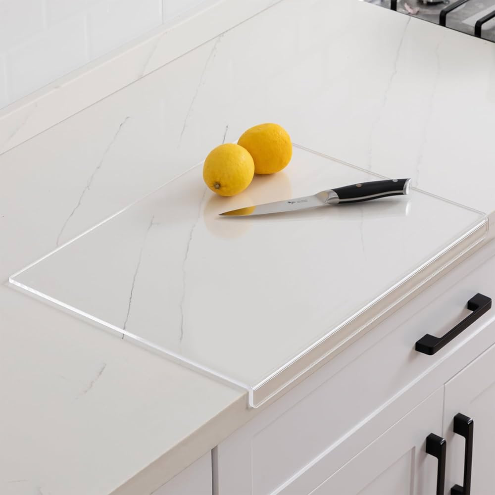 HBlife Clear Acrylic Cutting Board with Lip for Kitchen, Counter Anti-Slip Transparent Chopping B... | Amazon (US)