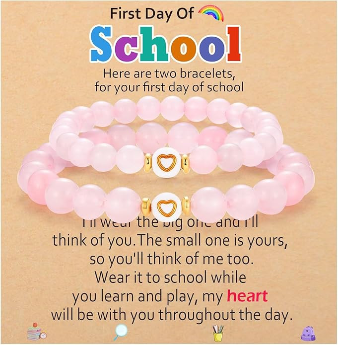 First Day of Kindergarten/School/Pre-k Gifts Back to School Gifts Mommy and Me Bracelets for Girl... | Amazon (US)
