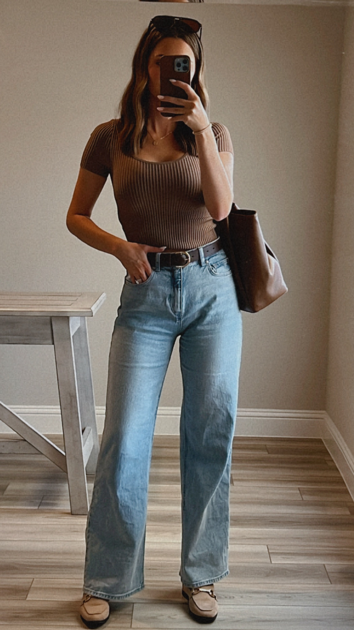 Thursday work fit 🫶🏼 love me some denim + brown 👜 

#LTKFindsUnder50 #LTKWorkwear #LTKItBag