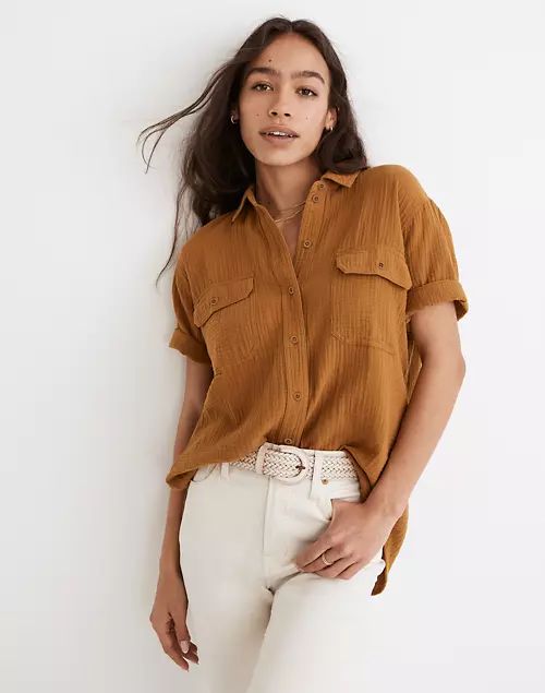 Lightspun Short-Sleeve Flap-Pocket Shirt | Madewell