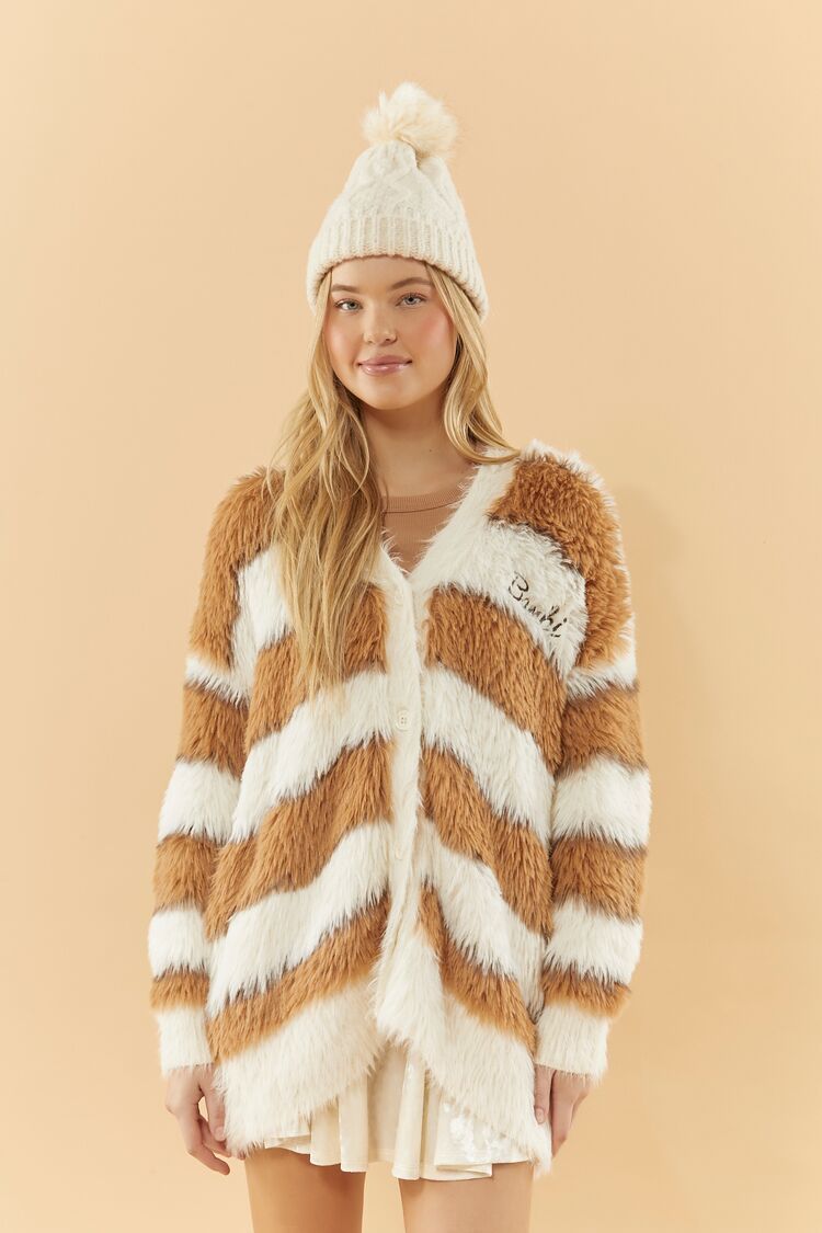 Disney Bambi Faux Fur Cardigan Sweater | Forever 21 | Forever 21 (US)