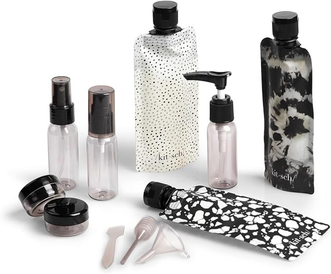 Kitsch Ultimate Travel Set - Set of 11 Travel Size Container Kit Includes Pump & Spray Bottles Ja... | Amazon (US)