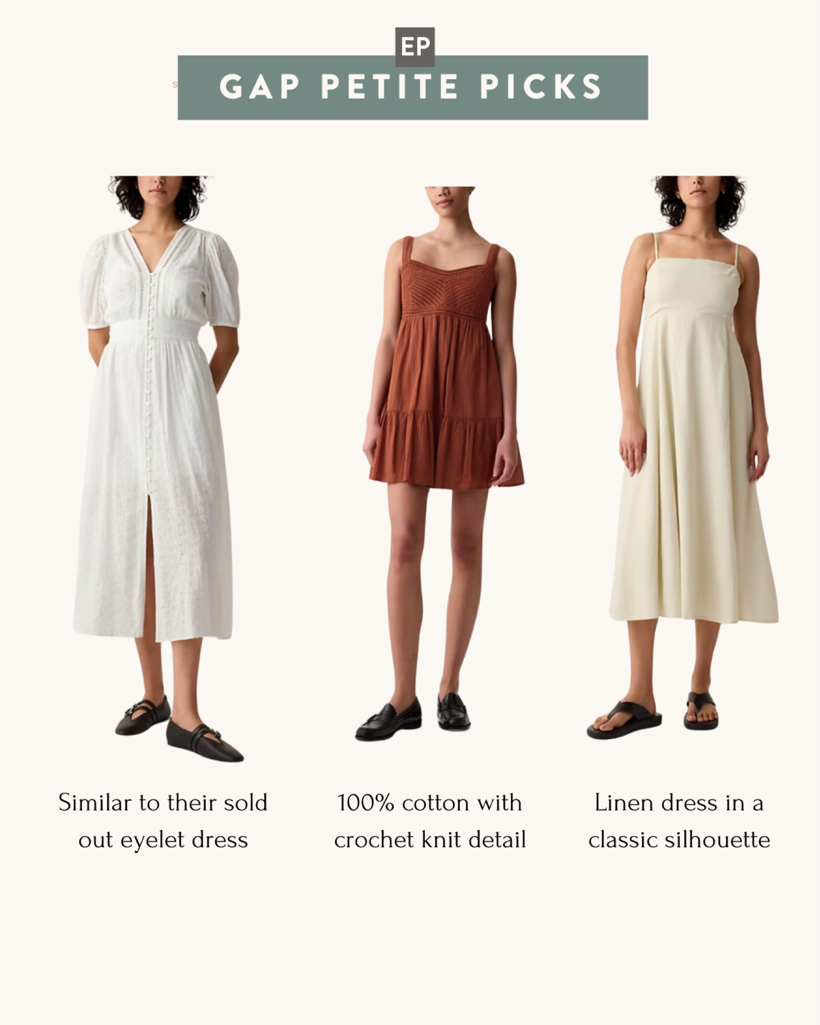 Gap summer arrivals on my radar 

• Eyelet maxi dress - very similar to their sold out eyelet dress from spring . 

• Textured crochet mini dress - 100% cotton with crochet knit detail. 

• Linen blend midi dress - Linen dress in a classic silhouette

#LTKSeasonal #LTKfindsunder100 #LTKparties