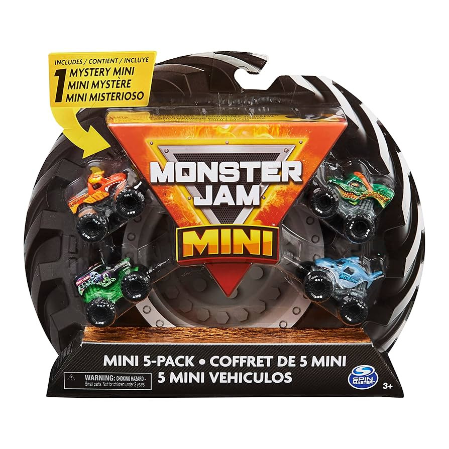 Monster Jam, Official Mini Collectible Monster Trucks 5-Pack with 1 Mystery Truck, 1:87 Scale | Amazon (US)