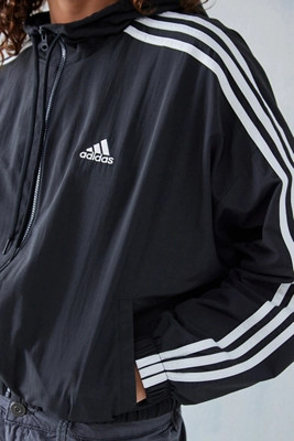 adidas 3-Stripes Woven Zip-Up Hooded Track Top | Urban Outfitters (EU)