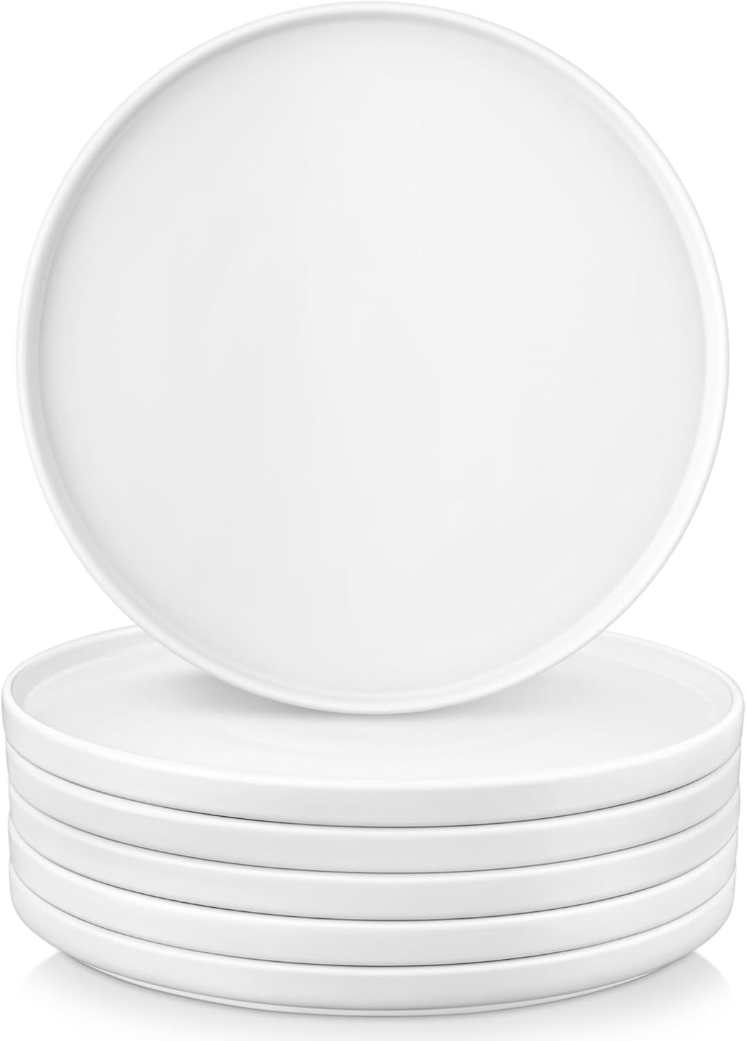 vancasso White Ceramic Dinner Plates Set of 6, 10.5 inch Large Plat Ceramic Dinner Plates for Kit... | Amazon (US)