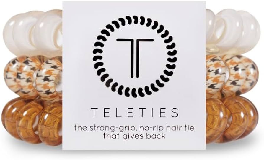 TELETIES - Large Spiral Hair Coils - Fall Collection - Ponytail Holder Hair Ties for Women - Phon... | Amazon (US)