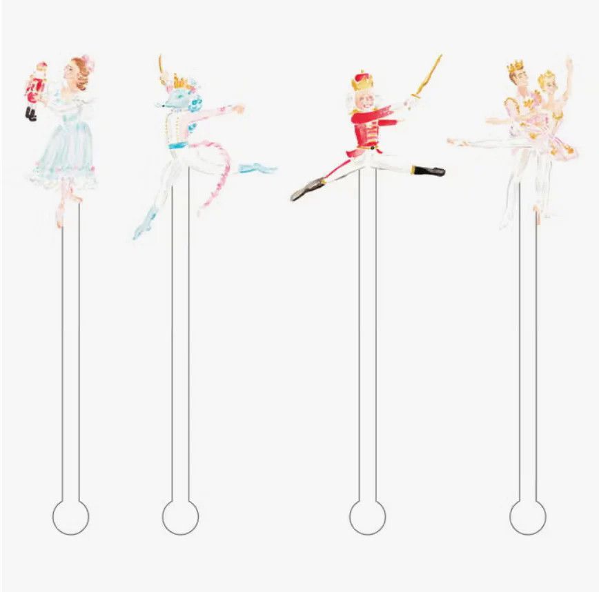 Classic Nutcracker Watercolor Acrylic Stir Sticks | Sorelle Gifts