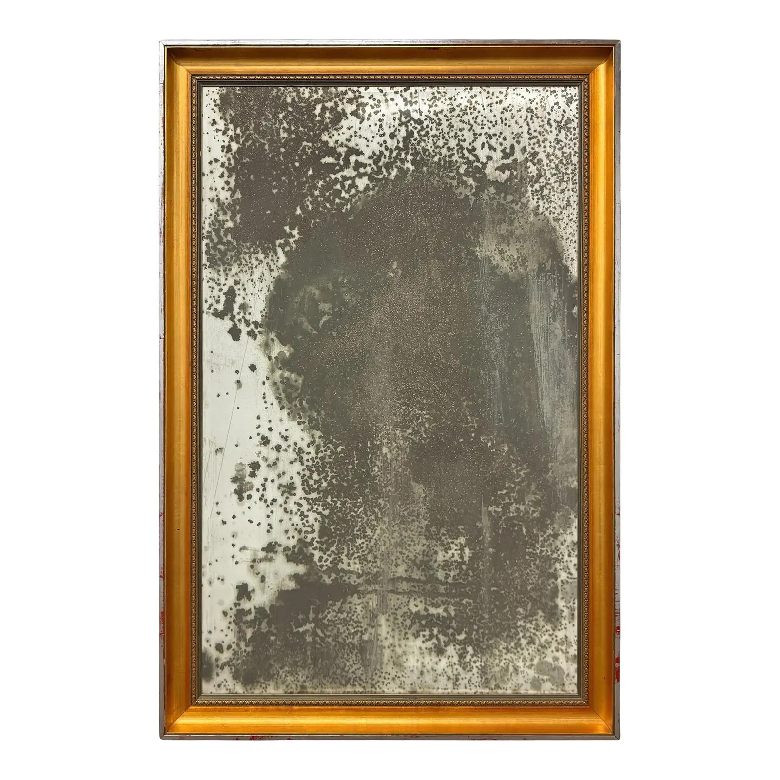 Vintage Silver and Gold Leaf Antiqued Glass Mirror | Chairish