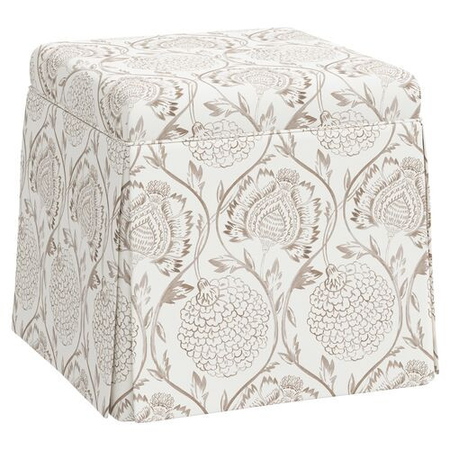 Anne Skirted Ottoman, Ranjit Floral | One Kings Lane