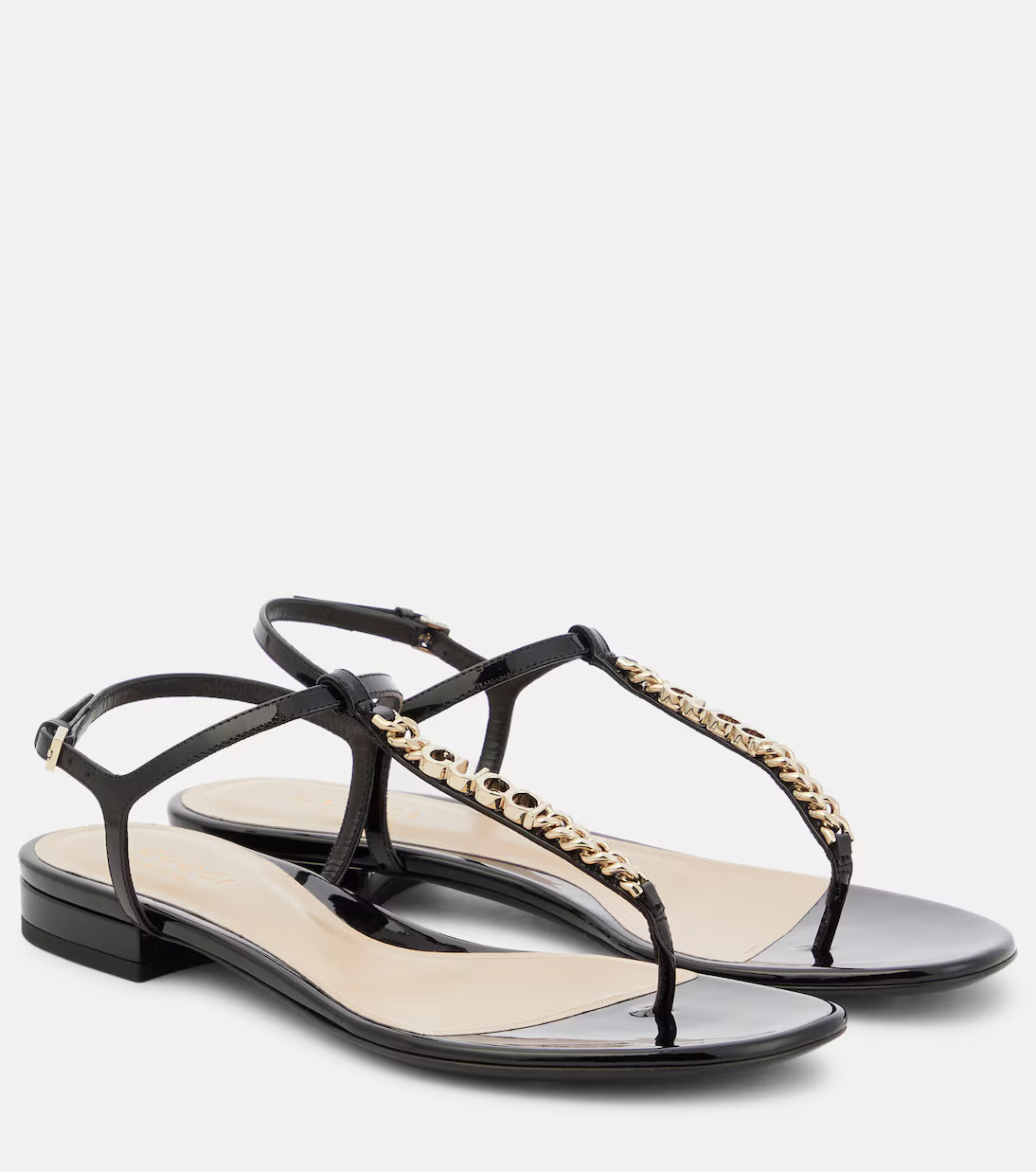 Logo embellished patent leather thong sandals | Mytheresa (US/CA)