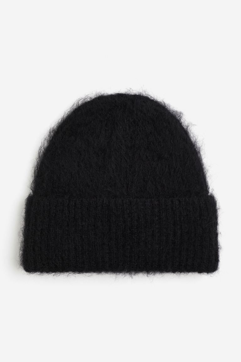 Rib-knit hat - Black - Ladies | H&M GB | H&M (UK, MY, IN, SG, PH, TW, HK)