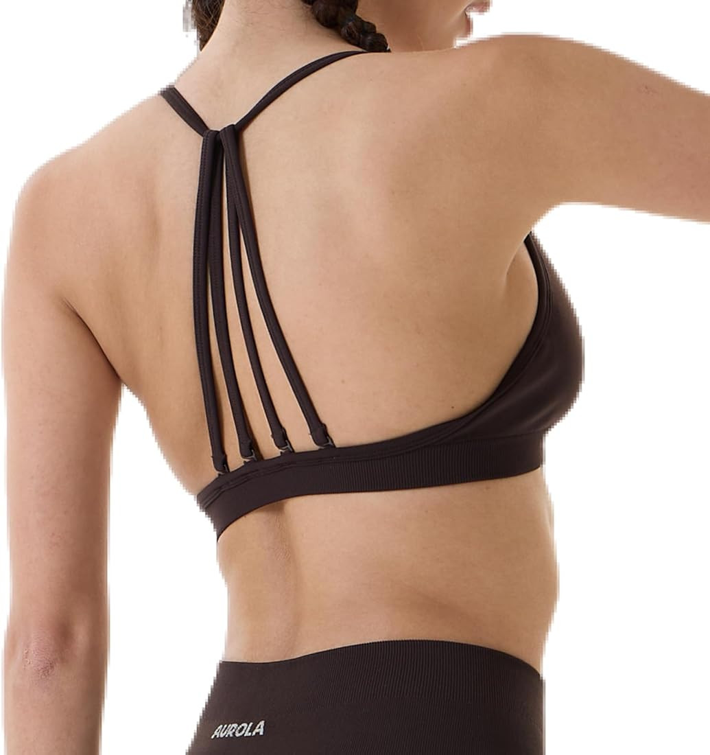 AUROLA Mercury Workout Sports Bras Women Athletic Removable Padded Backless Strapy Minimal Crop T... | Amazon (US)