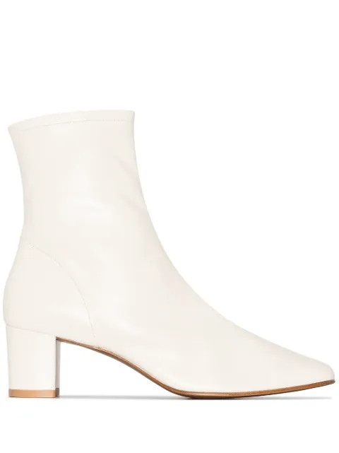 BY FAR Sofia 50mm Leather Ankle Boots - Farfetch | Farfetch Global