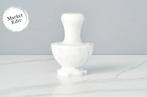 Marble Mushroom Grinder, White | etúHOME