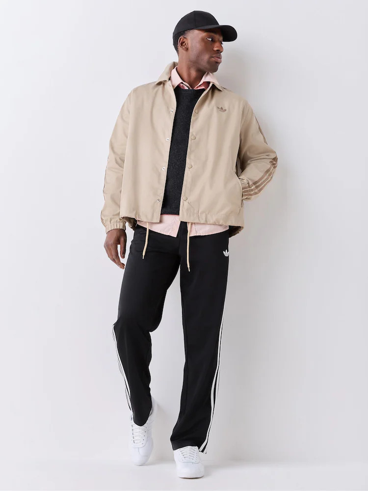 adidas Originals Beige 3 Stripes Coaches Jacket | Next US