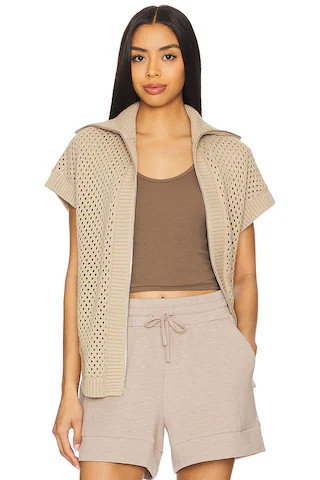 Varley Gianna Zip Through Vest in Cashmere Stone from Revolve.com | Revolve Clothing (Global)