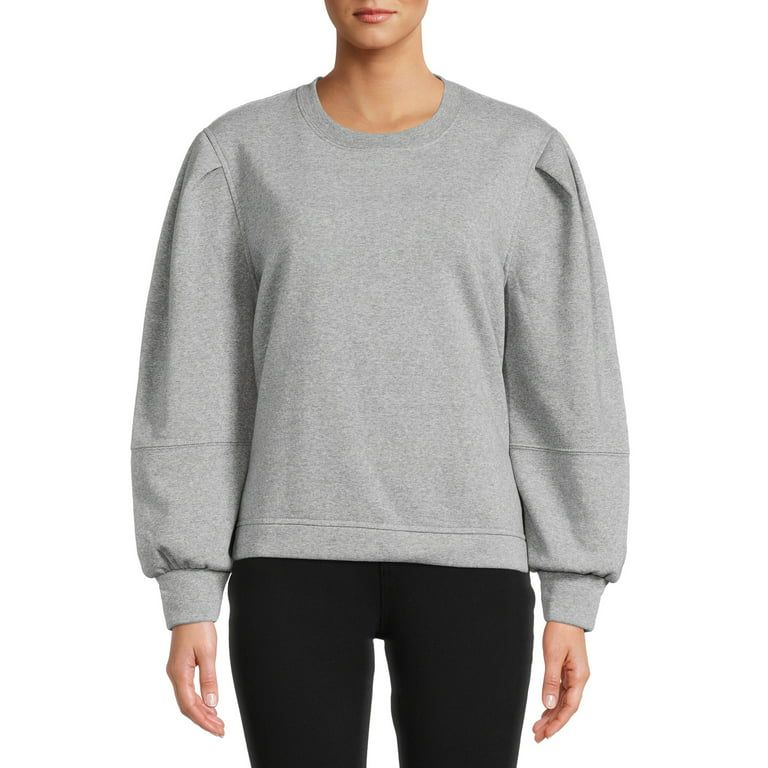 Time and Tru Women's Puff Sleeve Sweatshirt | Walmart (US)