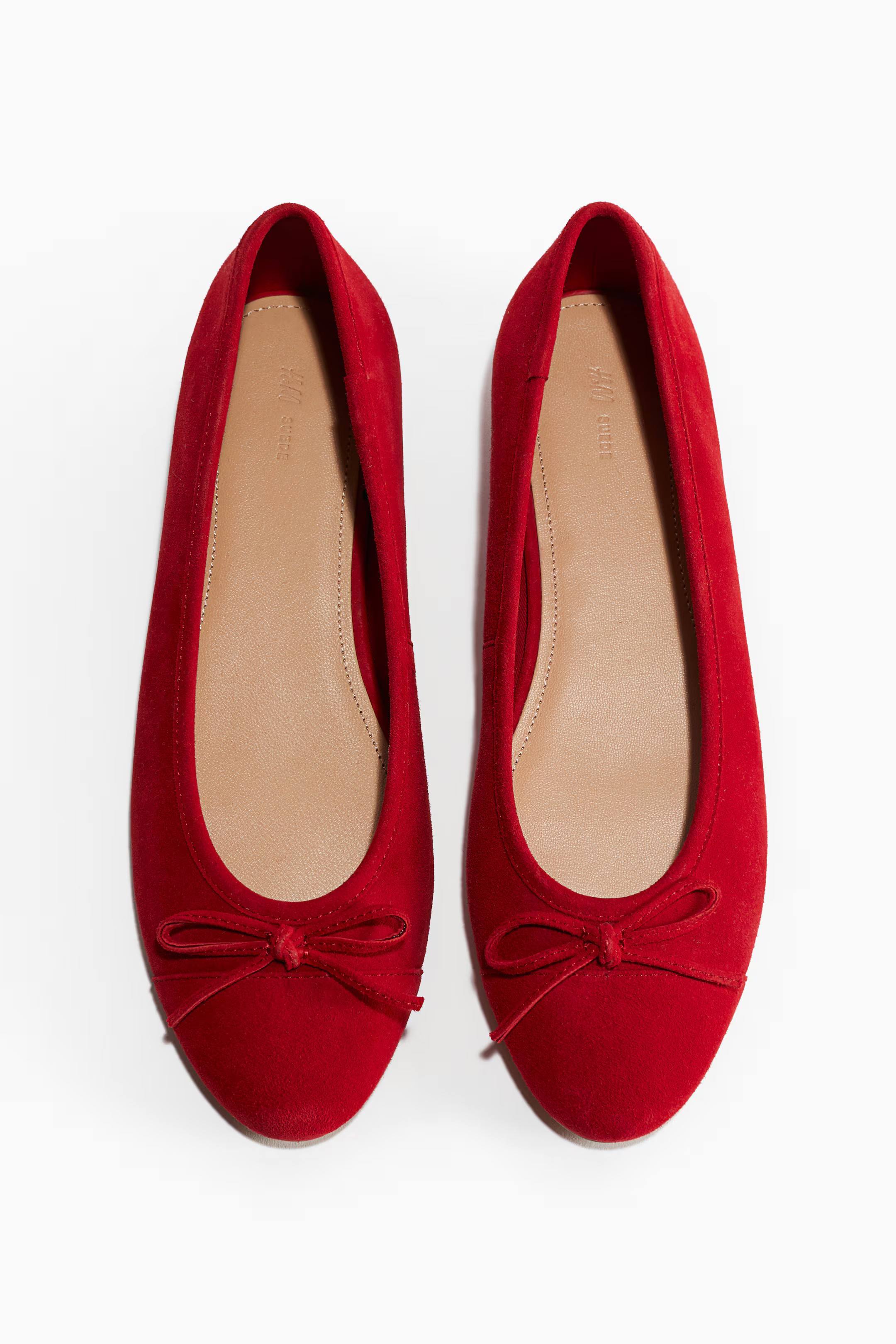 Leather ballet flats - Red - Ladies | H&M GB | H&M (UK, MY, IN, SG, PH, TW, HK)