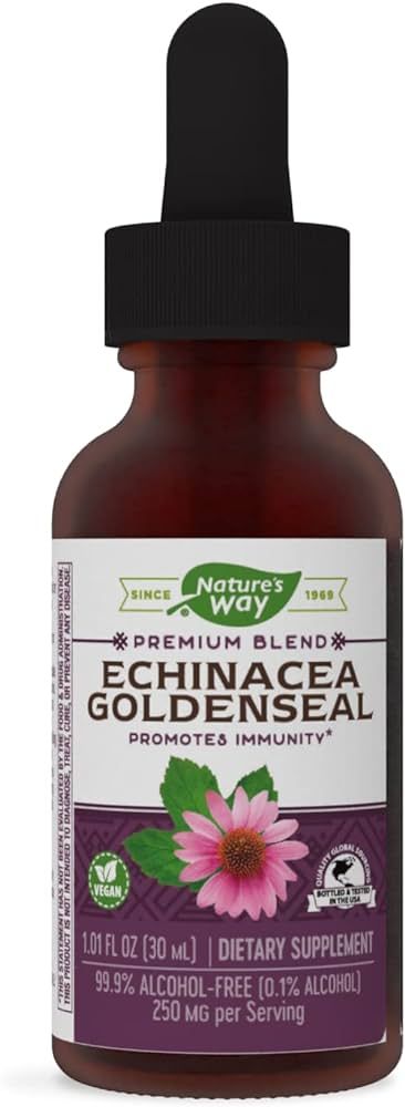 Nature's Way Premium Formula Echinacea-Goldenseal, 250 mg per serving, 99.9% Alcohol-Free, 1.01 O... | Amazon (US)