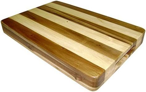 Mountain Woods Brown Extra Thick Two-Tone Striped Congo Wood Cutting Board | Kitchen Chopping Board  | Amazon (US)
