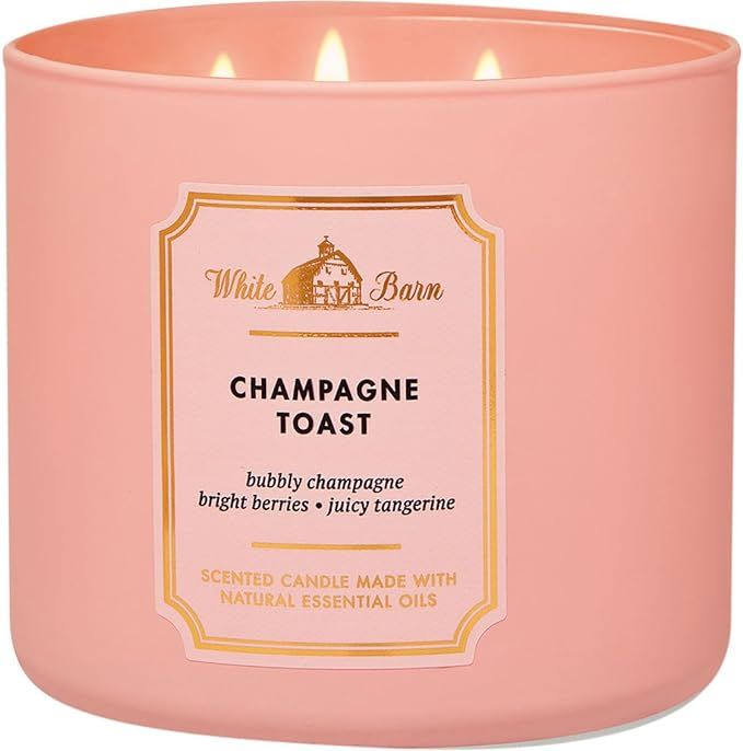 Bath and Body Works White Barn Champagne Toast 3 Wick Candle 14.5 Ounce Basic White Barn Label, S... | Amazon (US)
