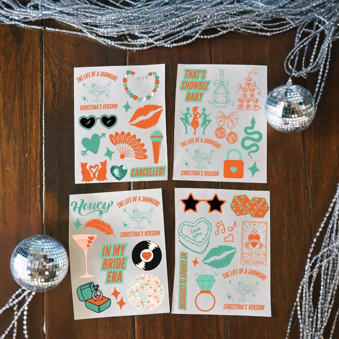 Custom Tattoo for Life of Showgirl Bachelorette Party Favors Bride Eras Personalized Tattoo Bride... | Etsy (US)