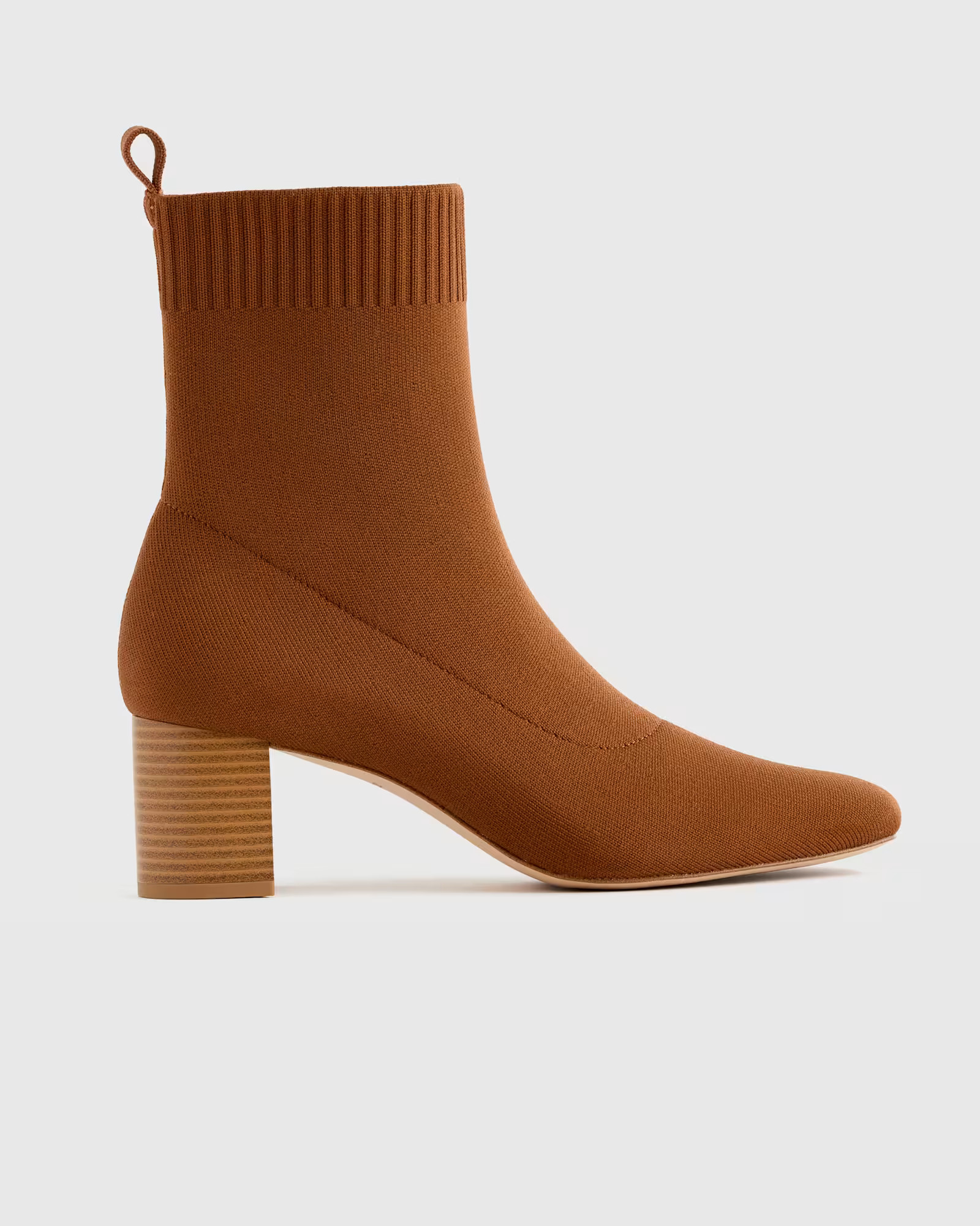Eco Knit Heeled Bootie in Cognac | Quince