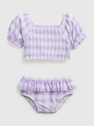 Baby Recycled Gingham Swim Two-Piece | Gap (US)