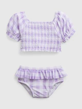 Baby Recycled Gingham Swim Two-Piece | Gap (US)