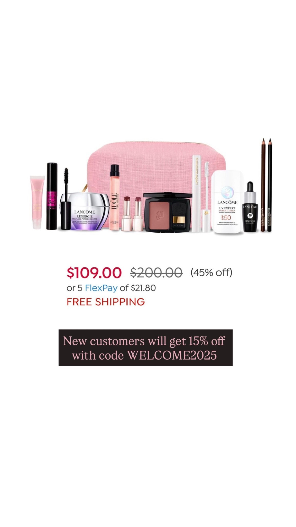Lancome set on 45% off
New customers will get additional 15% off with code WELCOME2025

#LTKSaleAlert #LTKBeauty #LTKGiftGuide