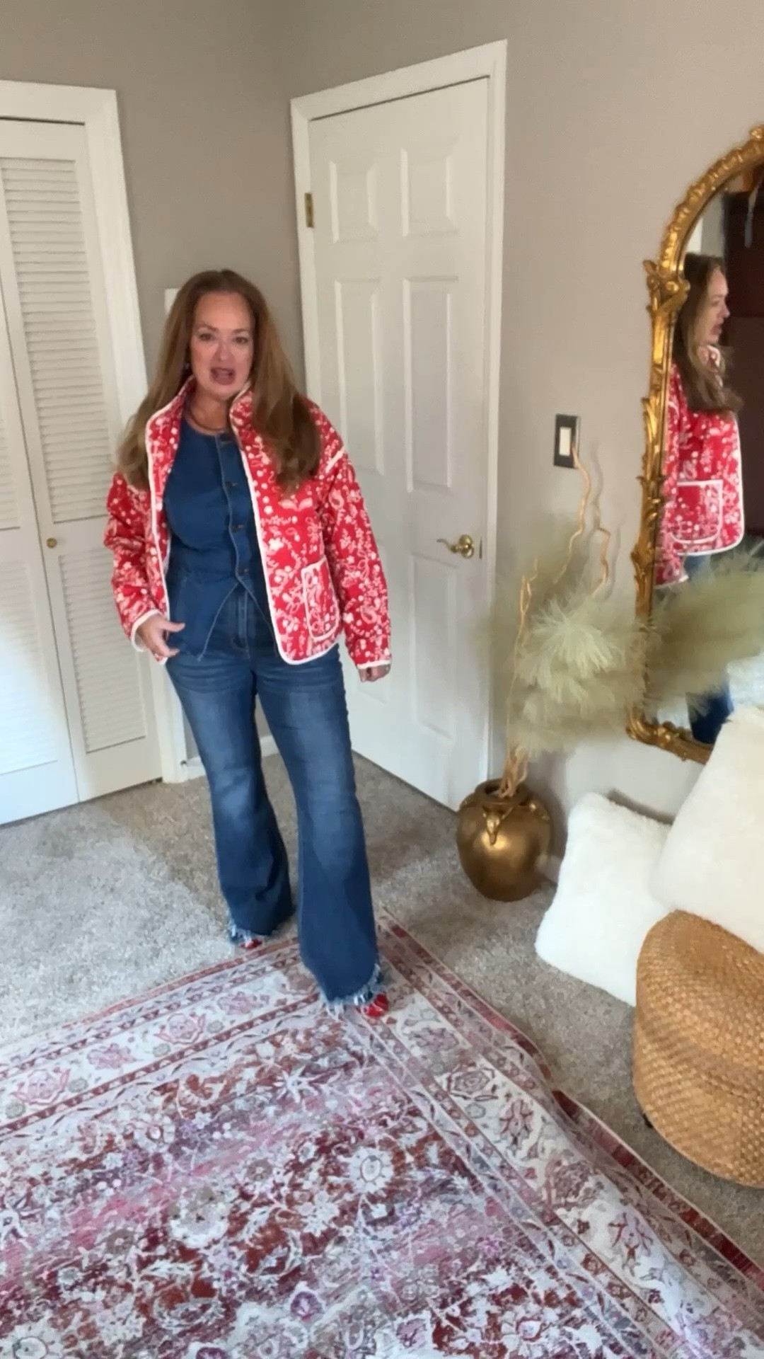 The red bandana quilted jacket just like the FP version. It is given classic Americana vibes. I love it with an all denim look. 

#LTKActive #LTKWorkwear #LTKMidsize