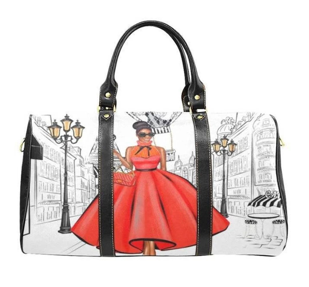 Bon Voyage Paris Black Woman Travel Bag Purse - Etsy | Etsy (US)