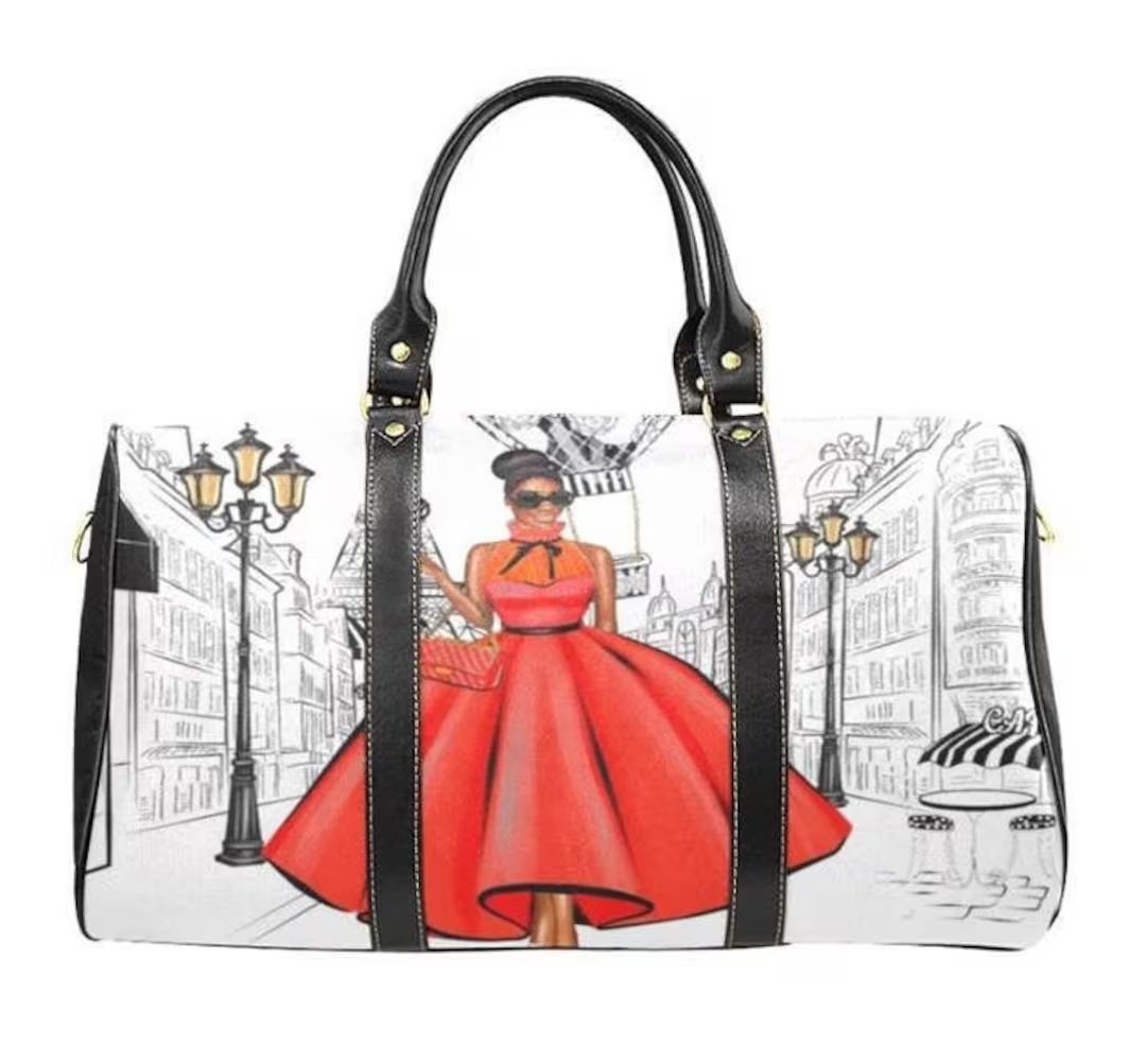 Bon Voyage Paris Black Woman Travel Bag Purse - Etsy | Etsy (US)