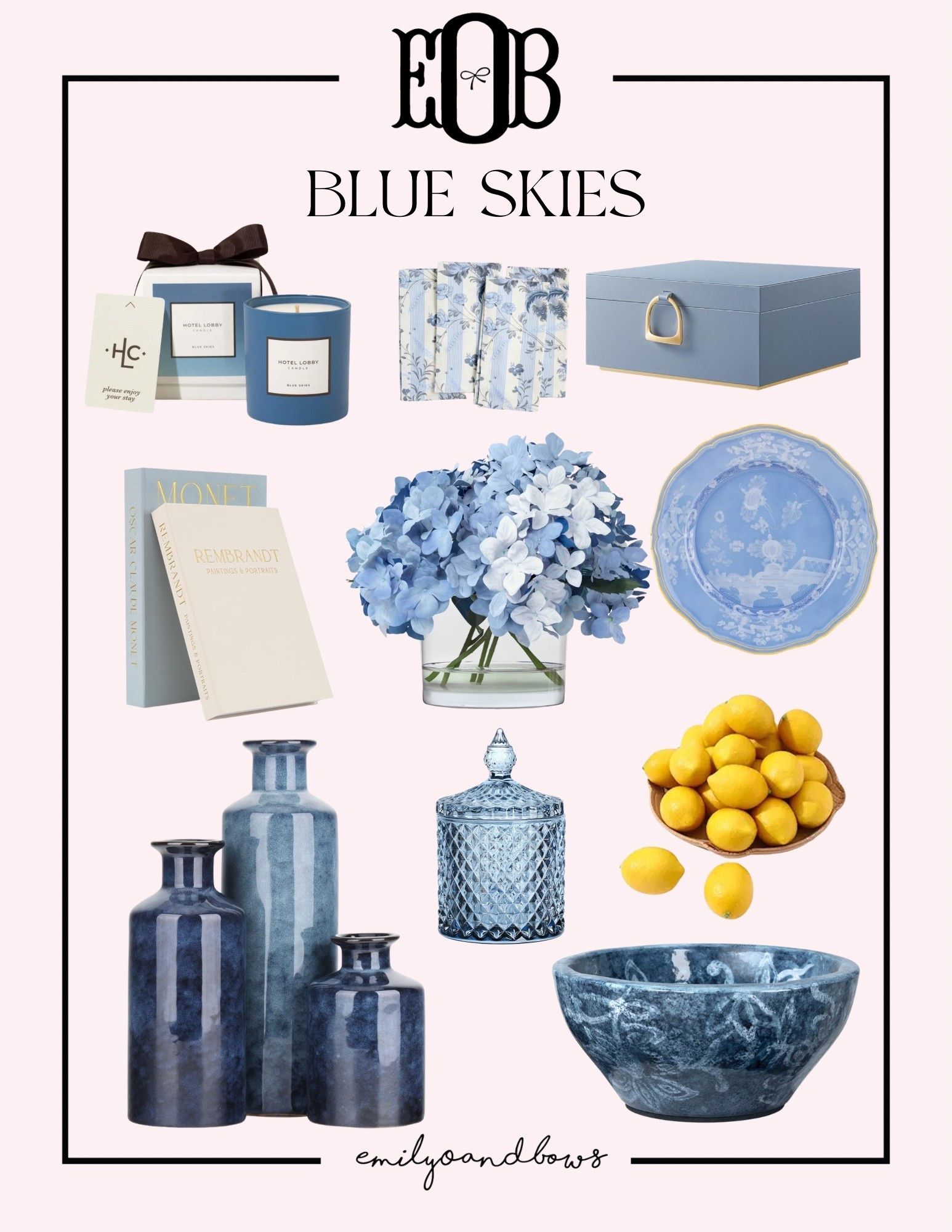 Blue skies ahead for spring! 💙 Sharing a roundup of some of my new favorite home decor pieces in case you want a spring refresh!