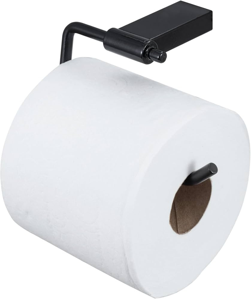 MyGift Modern Toilet Paper Holder with Matte Black Finish, Premium Hotel Series Wall Mounted Stai... | Amazon (US)