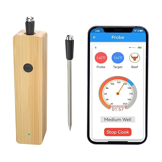 Smart Wireless Meat Thermometer 360FT APP Control Bluetooth Wireless Digital Cooking Thermometer ... | Amazon (US)